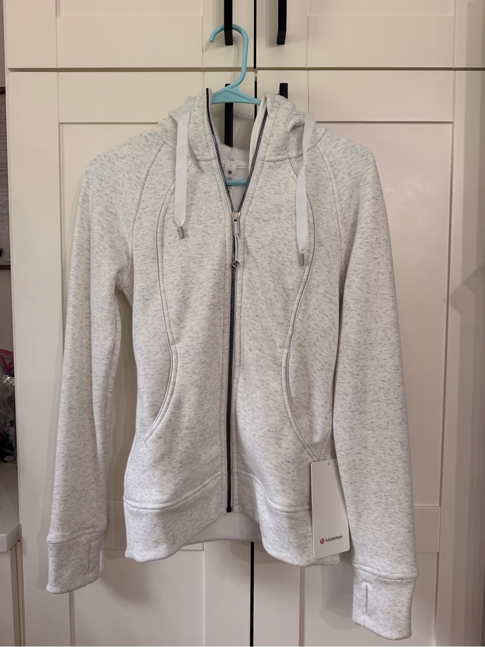lululemon athletica Heathered Light Gray Full-Zip Hoodie